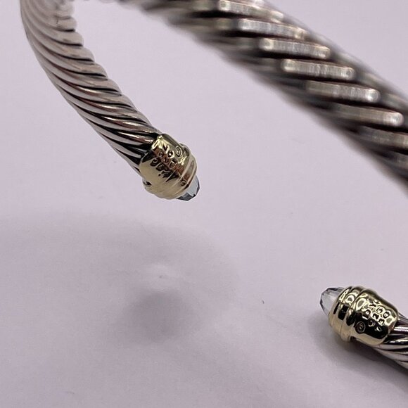 David Yurman Cable Classics Bracelet with Prasiolite in Silver with 18K Gold - Picture 2 of 9